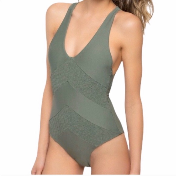 army green swimsuit